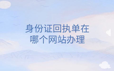 身份证照片回执在哪个网站办理？