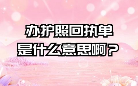 办护照回执单是什么意思啊