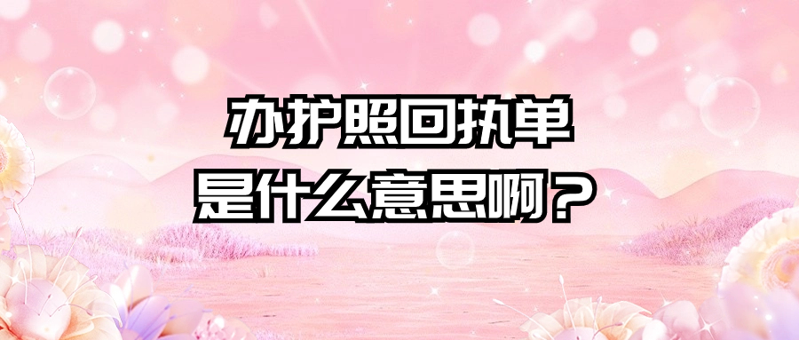 办护照回执单是什么意思啊