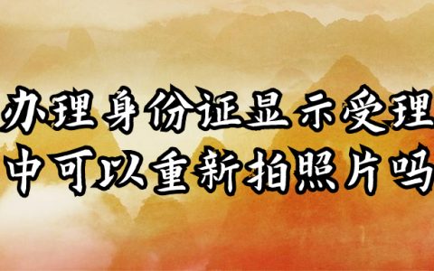 办理身份证显示受理中可以重新拍照片吗