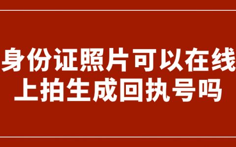 身份证照片可以在线上拍生成回执号吗