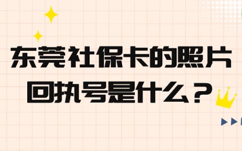 东莞社保卡照片回执号是什么