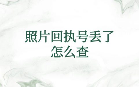 照片回执号丢了怎么查