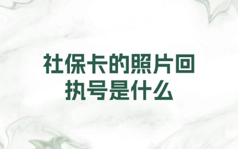 社保卡的照片回执号是什么