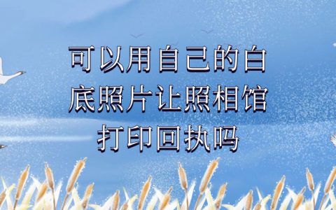 可以用自己的白底照片让照相馆打印回执吗
