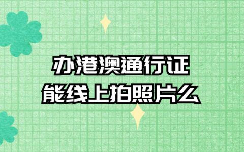 办理港澳通行证可以线上自行拍照片么