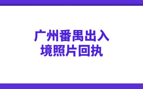 广州番禺出入境照片回执
