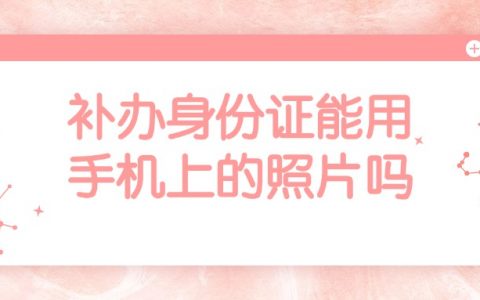 补办身份证能用手机上的照片吗