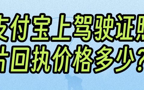 支付宝上驾驶证照片回执价格多少？