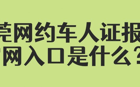 东莞网约车人证报名官网入口是什么？
